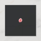 白い背景に赤い花をスケッチしたもの ロイヤリティカード (裏面)