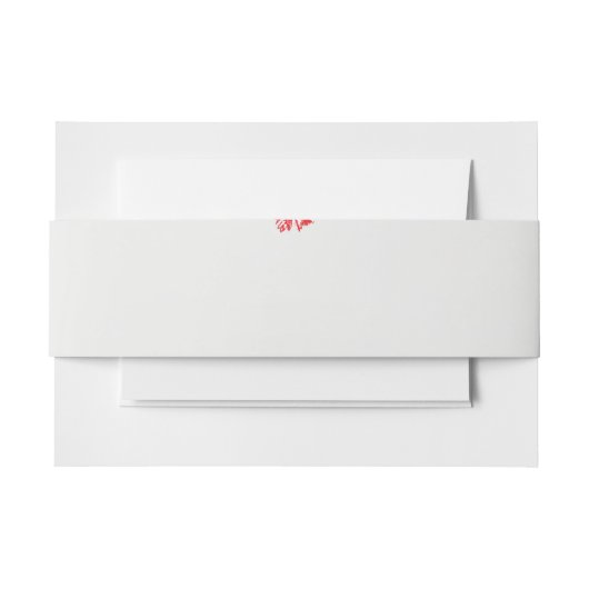 白い背景に赤い花をスケッチしたもの 招待状ベリーバンド (正面例)