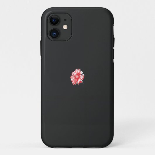 白い背景に赤い花をスケッチしたもの Case-Mate iPhoneケース (裏面)