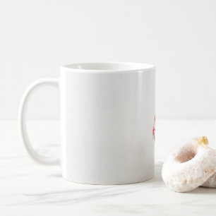 白い背景に赤い花をデザインしたもの コーヒーマグカップ