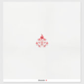 白い背景に赤い花をデザインしたもの シール (シート)