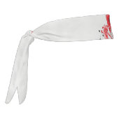 白い背景に赤い花をデザインしたもの タイヘッドバンド (回転270)