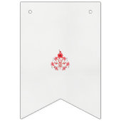 白い背景に赤い花をデザインしたもの バンティングフラッグ (第1の旗)