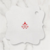 白い背景に赤い花をデザインしたもの フェイバータグ (裏面)