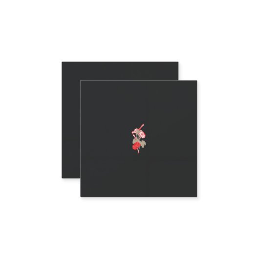 白い背景に赤い花をデザインしたもの ロイヤリティカード (正面/裏面インサイチュ)