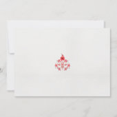 白い背景に赤い花をデザインしたもの 招待状 (正面)