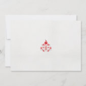 白い背景に赤い花をデザインしたもの 招待状 (裏面)