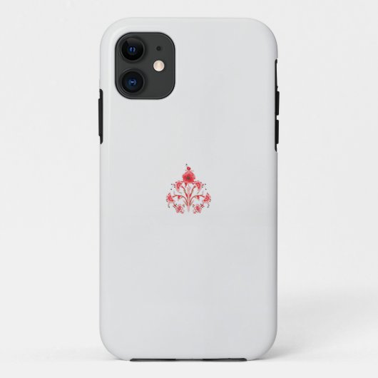 白い背景に赤い花をデザインしたもの Case-Mate iPhoneケース (裏面)
