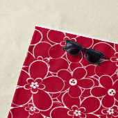 白い背景に赤い花デイジー ビーチタオル (インサイチュ)