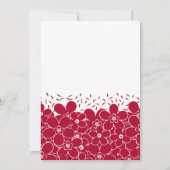 白い背景に赤い花デイジー 招待状 (正面)