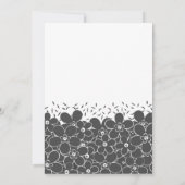 白い背景に赤い花デイジー 招待状 (裏面)