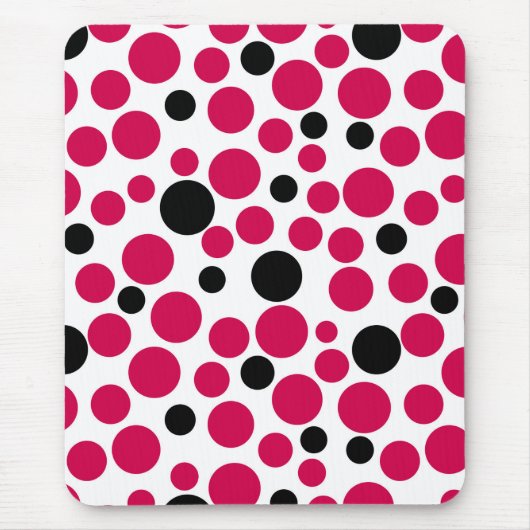 白い背景に赤い黒いエンドウ豆レトロ マウスパッド (正面)