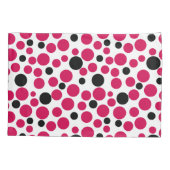 白い背景に赤い黒いエンドウ豆レトロ 枕カバー (裏面)