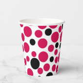 白い背景に赤い黒いエンドウ豆レトロ 紙コップ (裏面)