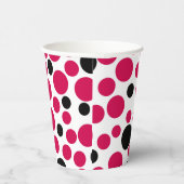 白い背景に赤い黒いエンドウ豆レトロ 紙コップ (右)