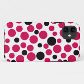 白い背景に赤い黒いエンドウ豆レトロ Case-Mate iPhoneケース (裏面(横))