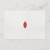 白い背景に赤と茶色のデザイン エンクロージャーカード (裏面)