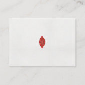 白い背景に赤と茶色のデザイン プレイスカード (裏面)