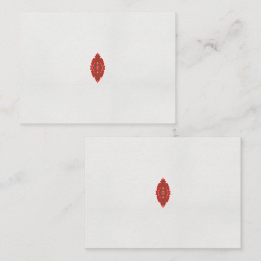 白い背景に赤と茶色のデザイン プレイスカード (正面/裏面)