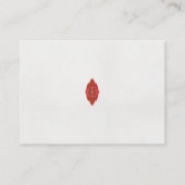 白い背景に赤と茶色のデザイン プレイスカード (正面)