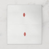 白い背景に赤と茶色のデザイン プレイスカード (外部開封)