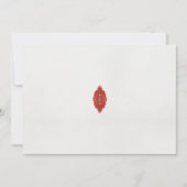 白い背景に赤と茶色のデザイン 招待状 (正面)