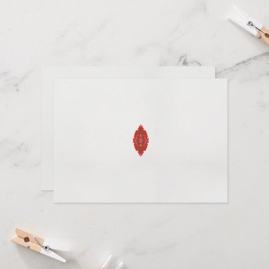 白い背景に赤と茶色のデザイン 招待状 (正面/裏面インサイチュ)