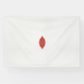 白い背景に赤と茶色のデザイン 横断幕 (横)