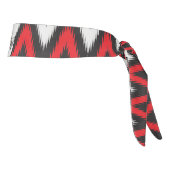 白い背景に赤と黒のジグザグ模様 タイヘッドバンド (回転90)