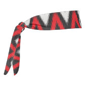 白い背景に赤と黒のジグザグ模様 タイヘッドバンド (回転270)