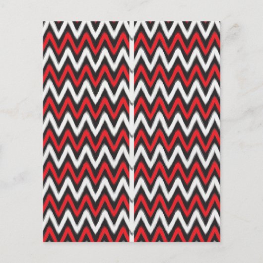 白い背景に赤と黒のジグザグ模様 チラシ (正面)