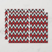 白い背景に赤と黒のジグザグ模様 ポストカード (正面/裏面)