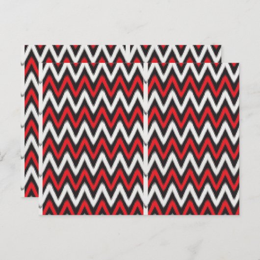 白い背景に赤と黒のジグザグ模様 ポストカード (正面/裏面)