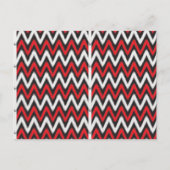 白い背景に赤と黒のジグザグ模様 ポストカード (正面)