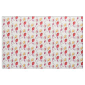 白い背景に輝く水彩のチューリップ ファブリック (ファットクウォーター)