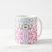 白い背景に金ゴールドフローラ分岐を咲かせる コーヒーマグカップ (正面右)