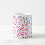 白い背景に金ゴールドフローラ分岐を咲かせる コーヒーマグカップ (中央)