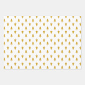 白い背景に金色のクリスマスツリー ラッピングペーパーシート (正面2)