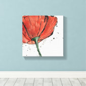 白い背景に閉じた花 キャンバスプリント (インサイチュ (ウッドフロア))