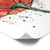 白い背景に閉じた花 ポスター (角)