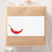 白い背景に隔離された赤唐辛子 ラベル (インサイチュ)