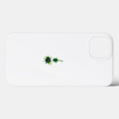 白い背景に離れバラが付いた緑の Case-Mate iPhoneケース (裏面 (横))