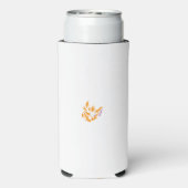 白い背景に離れ花をつける黄色い花 スリム缶クーラー (Seltzer裏面)