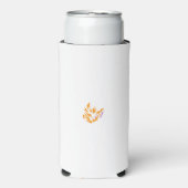 白い背景に離れ花をつける黄色い花 スリム缶クーラー (Seltzer正面)