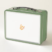 白い背景に離れ花をつける黄色い花 メタルランチボックス (裏面)