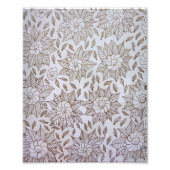 白い背景に離れ金の花と花 フォトプリント            (正面)