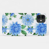 白い背景に青いダリア Case-Mate iPhoneケース (裏面(横))