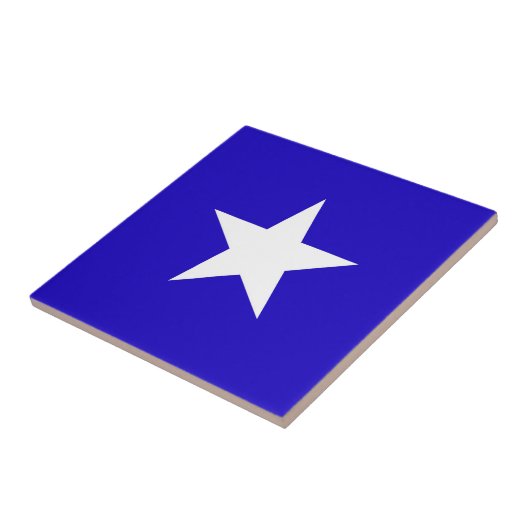 白い背景に青い星 タイル (側面)