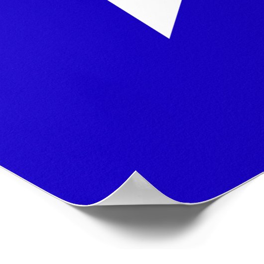 白い背景に青い星 ポスター (角)