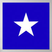 白い背景に青い星 ポスター (正面)